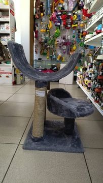 YUGI Комплекс с полкой искусственный мех, канат, сизаль 35*35*62 см4627162027360