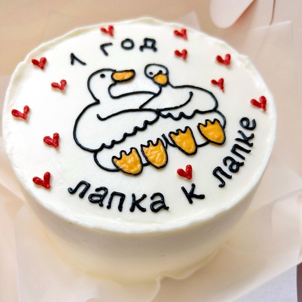Бенто-торт «Лапка к лапке. Гуси»