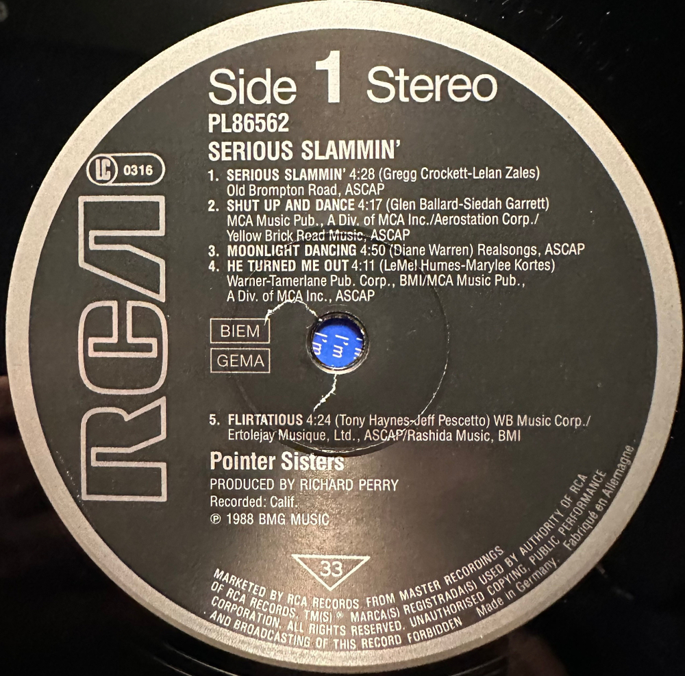 Pointer Sisters - Serious Slammin (Германия 1988г.)