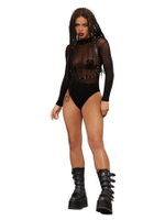 Черное боди-сетка с длинным рукавом (Размер: S-M-L) (Цвет: черный)