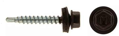Саморез кровельный коричневый 32. металл-дерево.