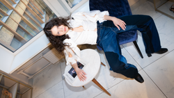 Прямые джинсы пэчворк, синие