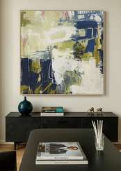 Постер Verda 120х120 см, синий, бежевый