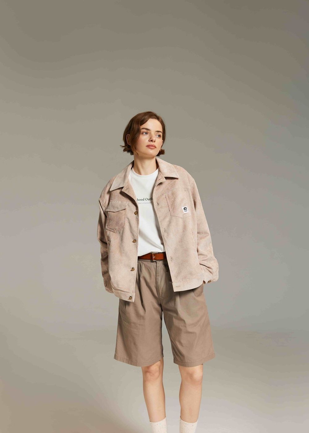 Куртка Called a Garment Corduroy work Светло-бежевая