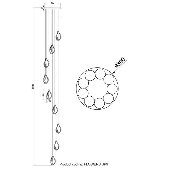 Подвесная люстра Crystal Lux Flowers SP9