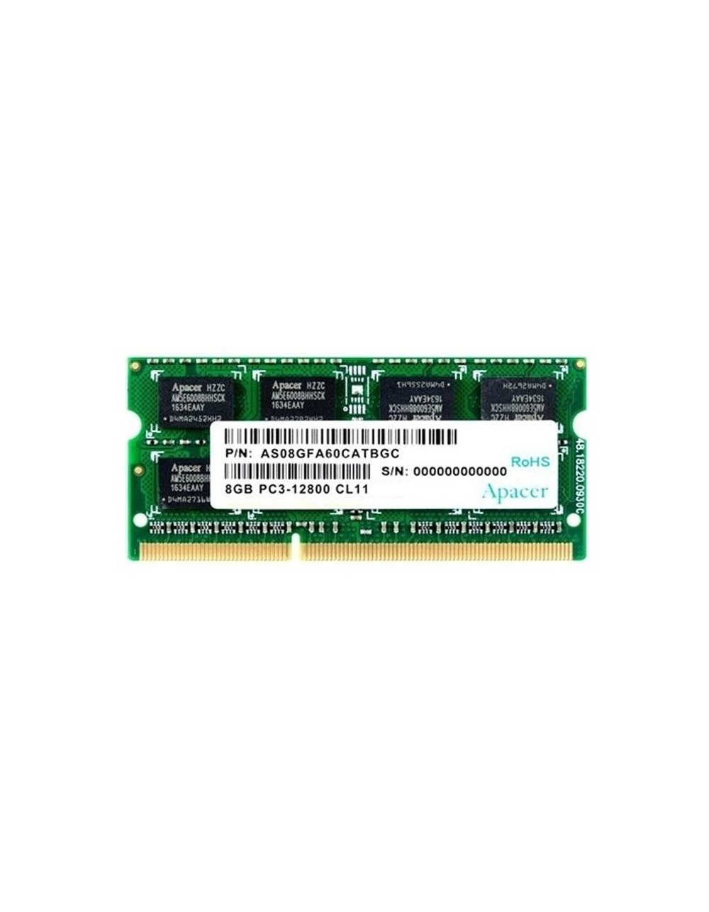Apacer DDR3 SODIMM 8GB DS.08G2K.KAM PC3-12800, 1600MHz