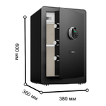 Сейф мебельный DELI "ET632" биометрический + электронный замок+ключ, 380х360х600 мм, 25 кг, черный