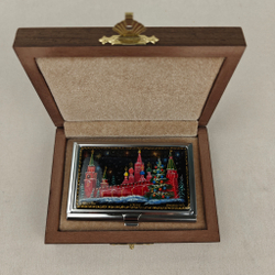 Визитница "Кремлевская елка" (роспись Палех)