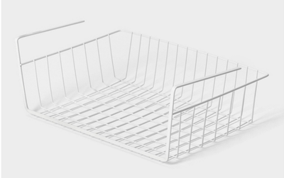 Корзина сетчатая навесная на полку Доляна, 40×25.5×14 см, белая