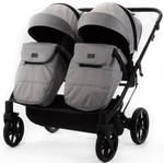 Детская коляска для двойни Adamex Leo Duo 3 в 1 TK01 (СВЕТЛО-СЕРЫЙ)