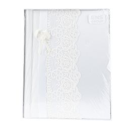 Свадебная книга для записи пожеланий "Кружева" (16листов) 21*27*2см. (с декоративными стразами) (под