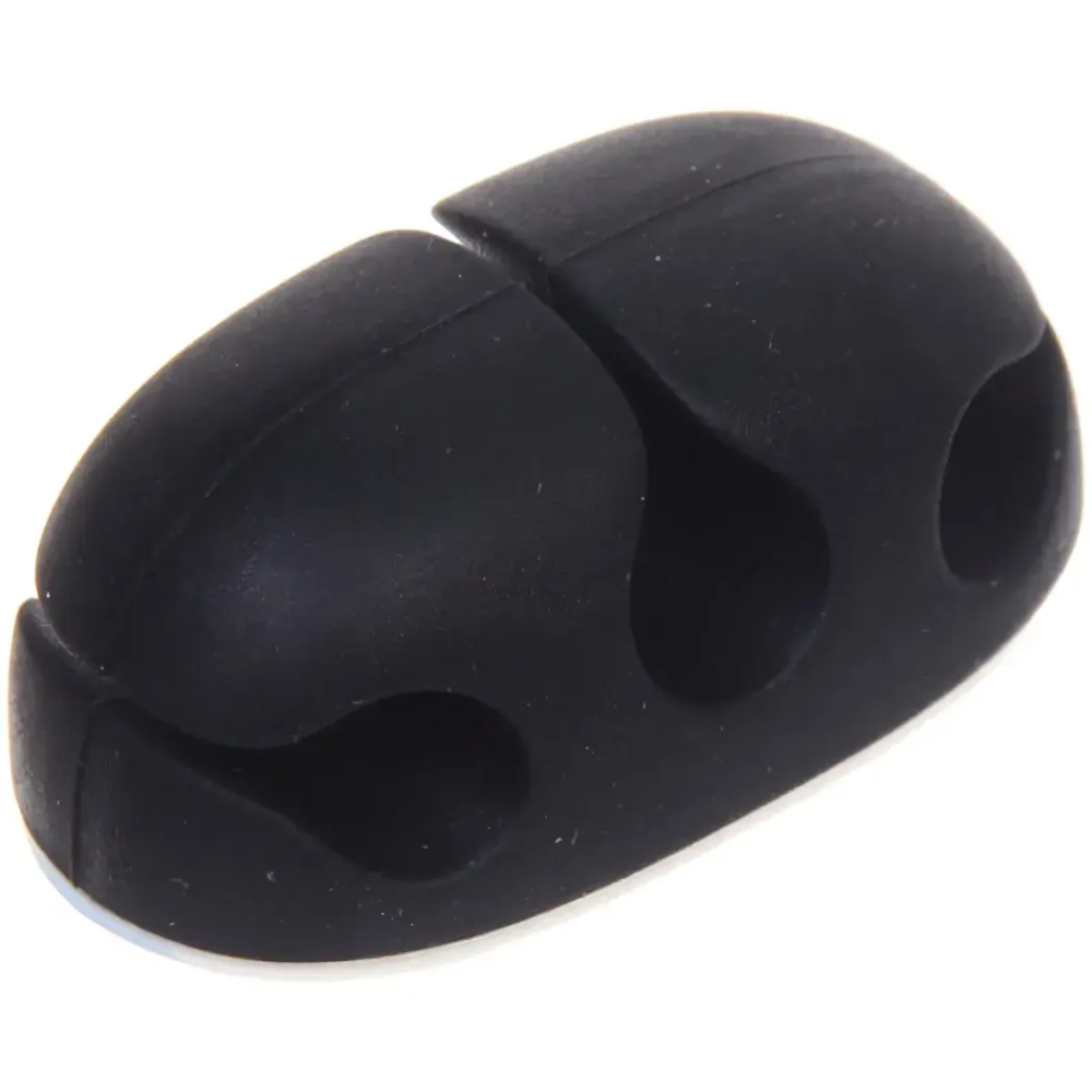 Держатель для проводов на липком слое «ДОМАНИЯ», 3 порта, цвет черный, 3,5*2см ( упак. ZIP пакет)