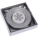 Свеча новогодняя «Снежинка» 10,5*10,5*3 см, серебро