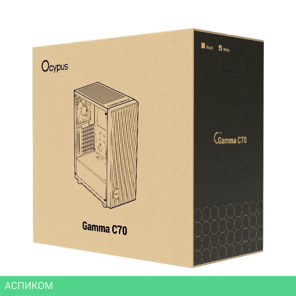 Корпус Ocypus Gamma C70 ARGB без БП White (Gamma-C70-WHG400XX-GL)