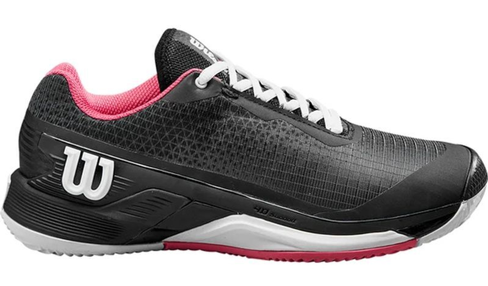 Женские Кроссовки теннисные Wilson Rush Pro 4.0 Clay - black/hot pink/white