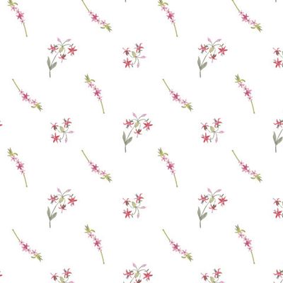 Орнамент из розовых полевых цветов