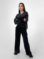 Костюм Balnur 1957 велюровый из укороченной толстовки на молнии и широких штанов