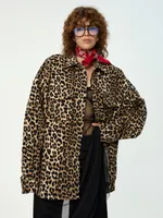 Рубашка Kraizy Stripes Leo Wild джинсовая леопардовая