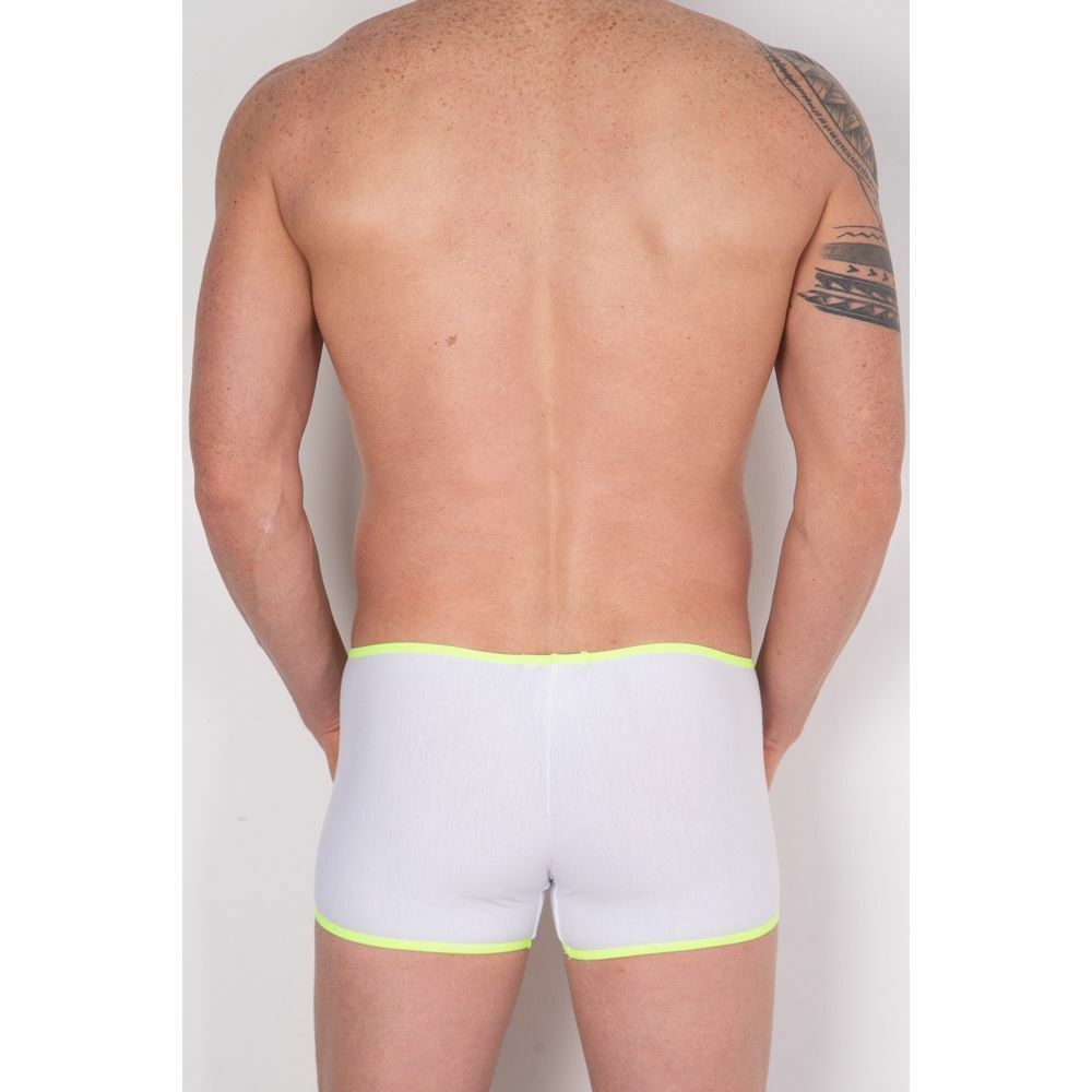 Мужские трусы боксеры белые с желто-белой вставкой Cosmos Colors FC30_YW