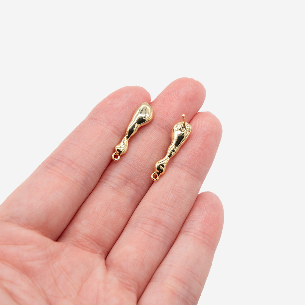 Швензы-гвоздики "Freeze", позолота, 20,5*5,5мм