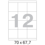 Бумага самоклеящаяся А4 25л. Promega label, белая, 12 фр. (70*67,7), 80г/м2