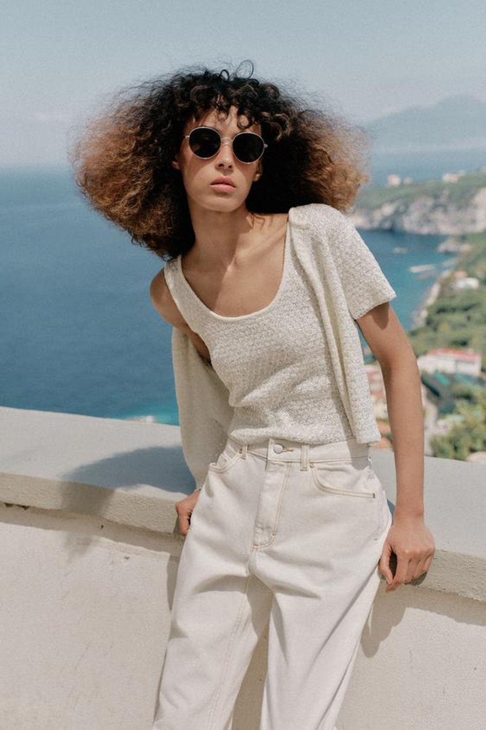 ZARA КАРДИГАН С ПАЙЕТКАМИ И БЛЕСТЯЩЕЙ НИТЬЮ, ЭКРЮ