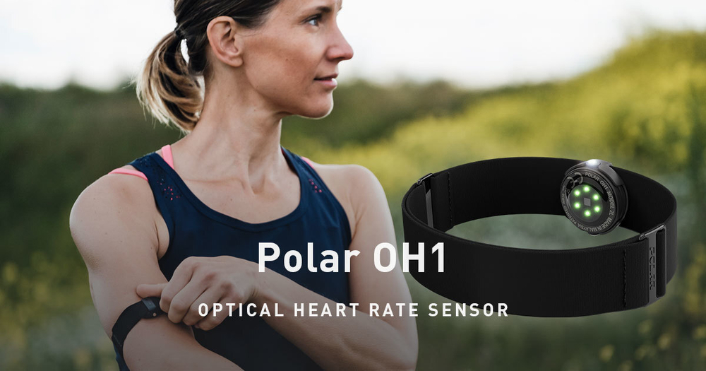 Пульсометр POLAR OH1+ (датчик ЧСС с креплением на очки для плаванья), черный
