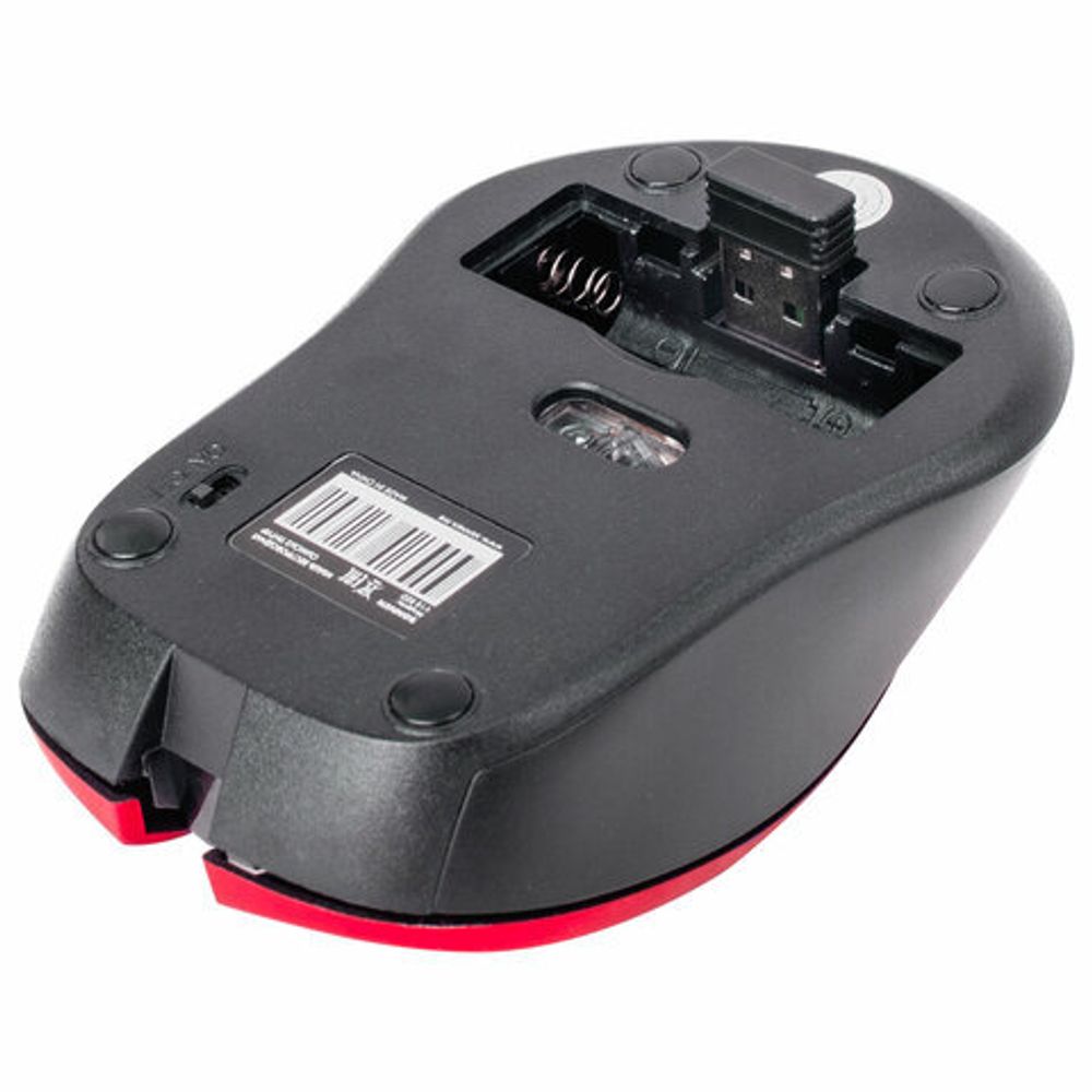 Мышь беспроводная с бесшумным кликом SONNEN V18, USB, 800/1200/1600 dpi, 4 кнопки, красная, 513516