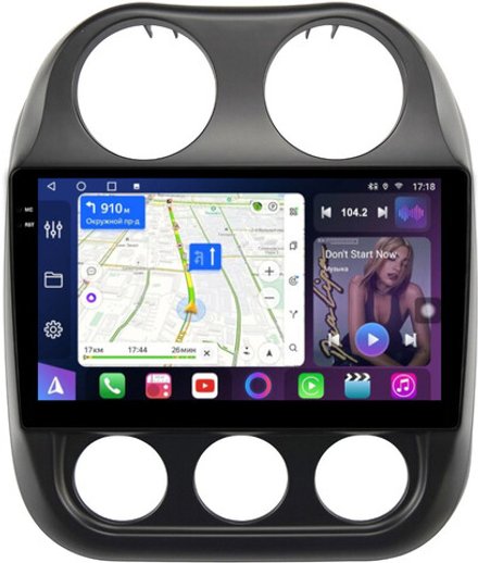 Магнитола для Jeep Compass 2011-2015 - FarCar 1078M монитор 10.36" QLED на Android 14, TS18, CarPlay, 4G SIM-слот