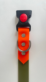 Ошейник для собак из Биотана , 25 мм , 30-40 см. Хаки /оранжевый. Ромб. Yki too