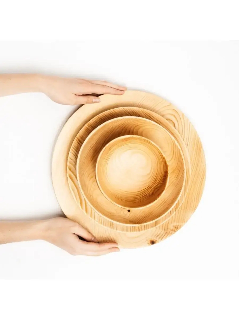 Набор деревянных тарелок+блюдо из кедра