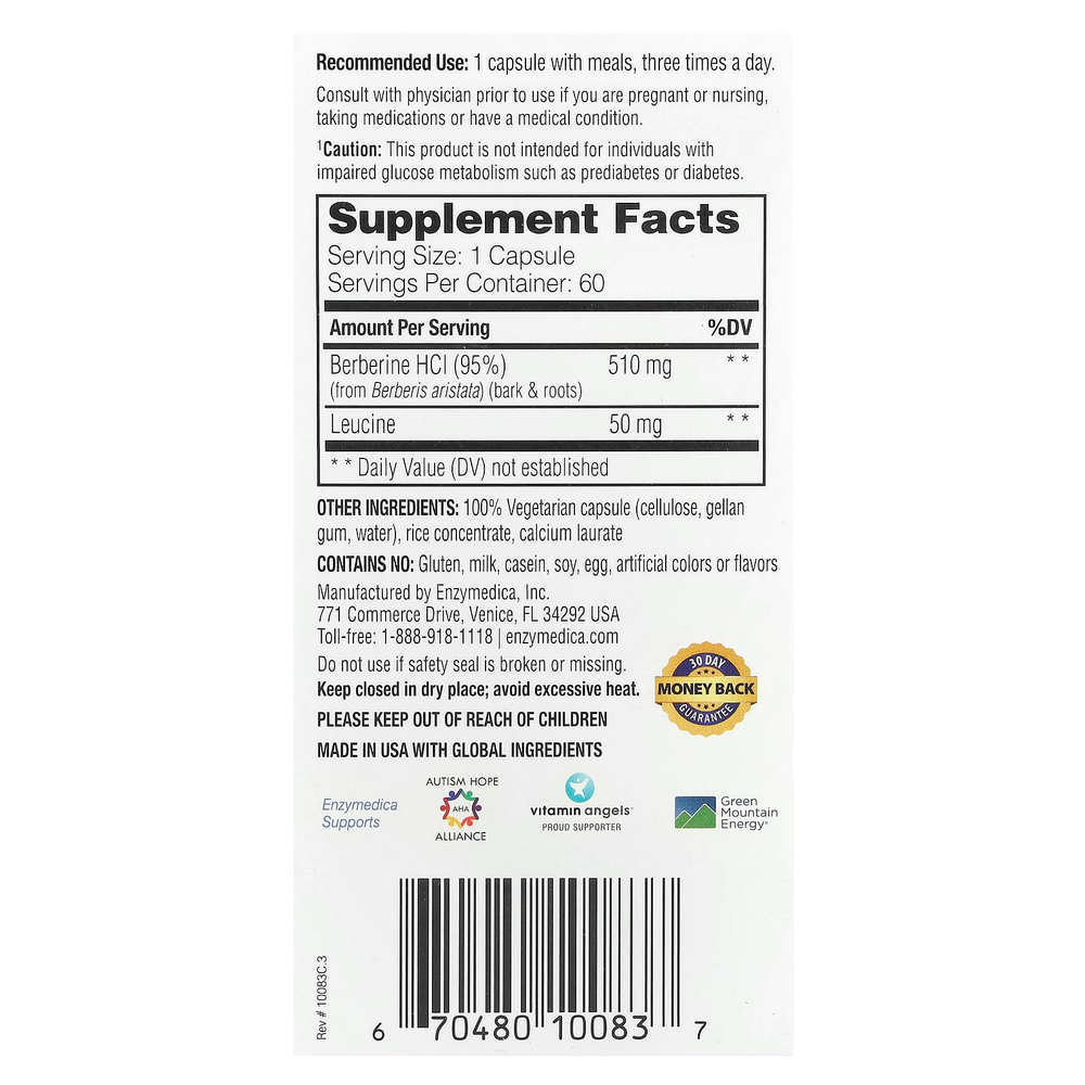 Enzymedica, берберин, 60 капсул направленного действия