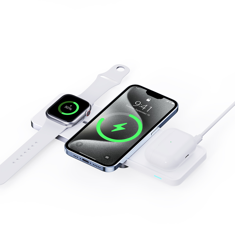 Магнитная беспроводная станция 3 в 1, серия W19 Magnetic Slide Wireless Charger Stand 15W
