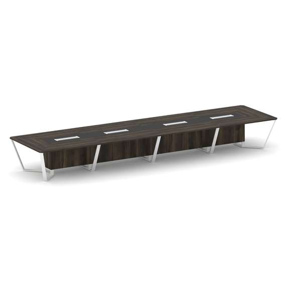 Steel Meet Стол переговорный прямоугольный KMK-PR.B.SP-20 Дуб Мали/Графит Глянец/Металл Белый 6400*1