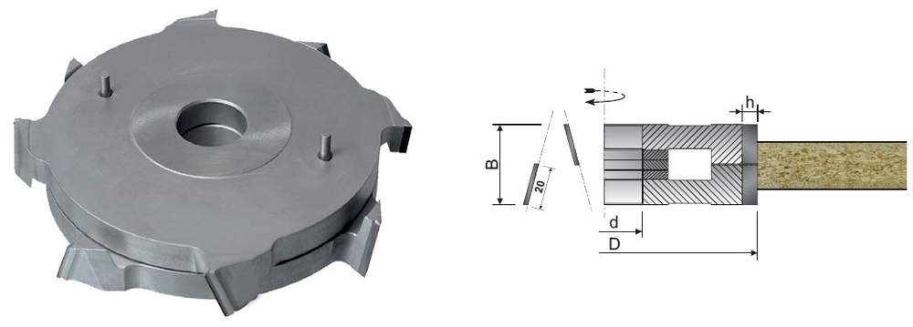 PCD фреза D.200x38 35+2DKN Z=4 (4+4) H6