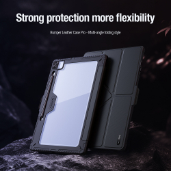 Чехол книжка от Nillkin для планшета Samsung Galaxy Tab S10 FE+, серия Bumper Pro Case-Multi Angle Folding Style, многофункциональный складной
