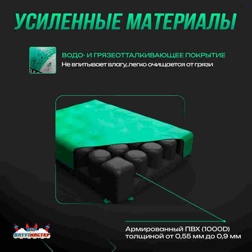 Надувная подушка «JumpAir» для гимнастики и батутных центров, 6×4×1 м