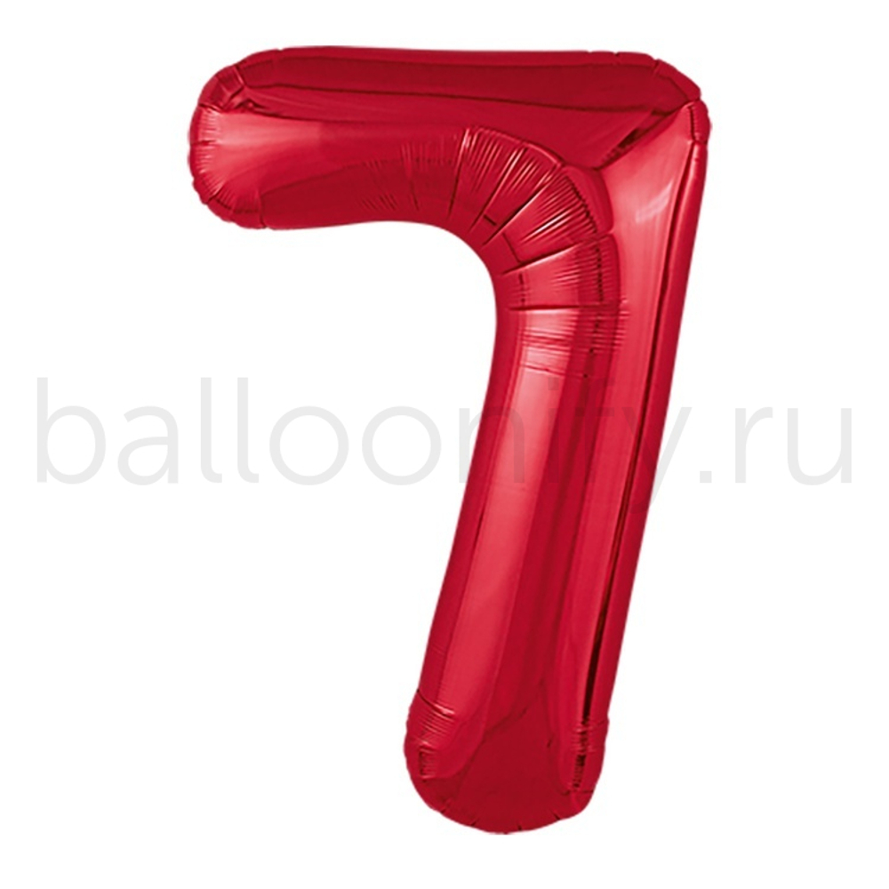 Шар ЦИФРА 7 Металлик Red 40" 102 см