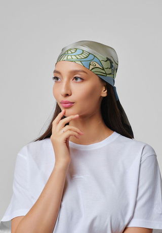 Шелковый платок KERUEN DARK GREEN 70×70