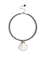 Чокер "Natural shell green" Silver