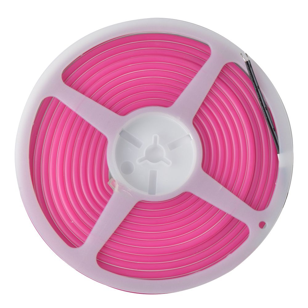 ULS-N01-2835-120LED-m-6mm-IP67-DC12V-9W-m-5M-PINK Гибкая светодиодная лента. NEON. Катушка 5м. в блистере. Розовый свет. ТМ Uniel