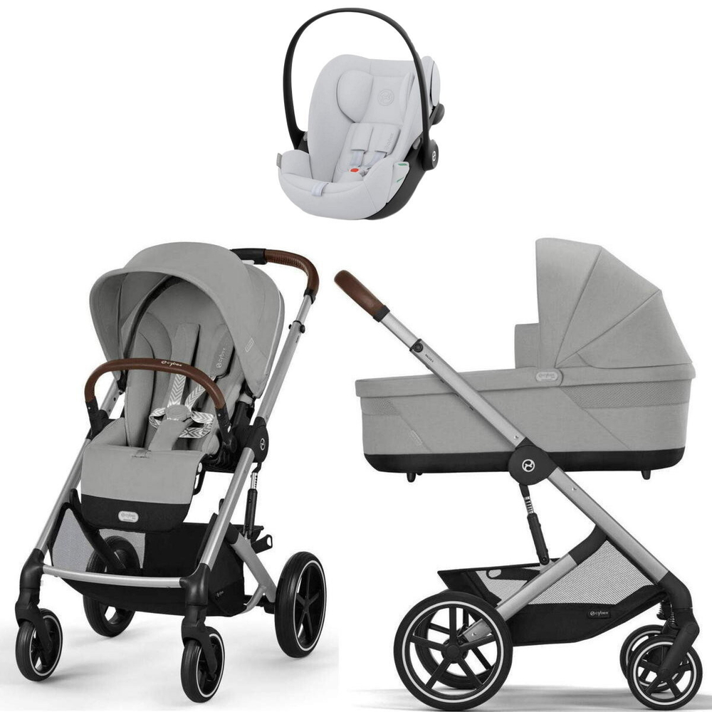 Коляска Cybex Balios S Lux SLV complete Cloud G Fog Grey 3 в 1 Stone Grey с дождевиками