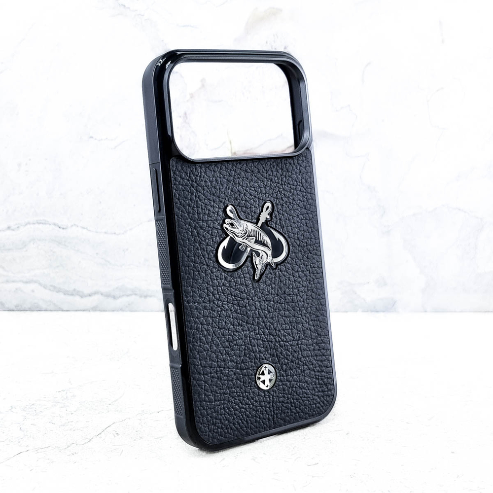 Дизайнерский чехол iPhone рыбалка - Euphoria HM Premium - натуральная кожа, ювелирный сплав, купить