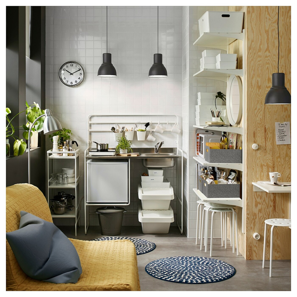 IKEA SORTERA  (ИКЕА СОРТЕРА)  -  Корзина для разделения отходов, белая, 37 л