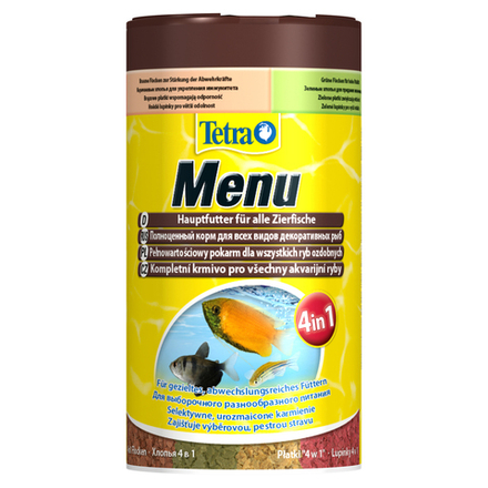 Tetra Menu корм для всех видов рыб 4 вида мелких хлопьев 250 мл