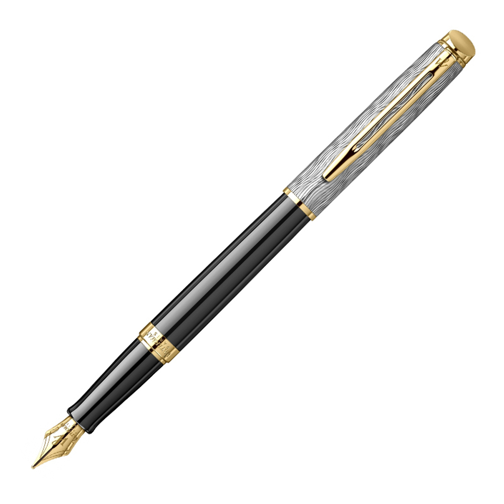 Ручка перьев. Waterman Reflections of Paris Hemisphere DeLuxe (2200837) Black GT M подар.кор.