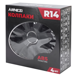 Колпаки R14 Sirius 4шт (черно-матовые) ABS-пластик ARNEZI A0702041