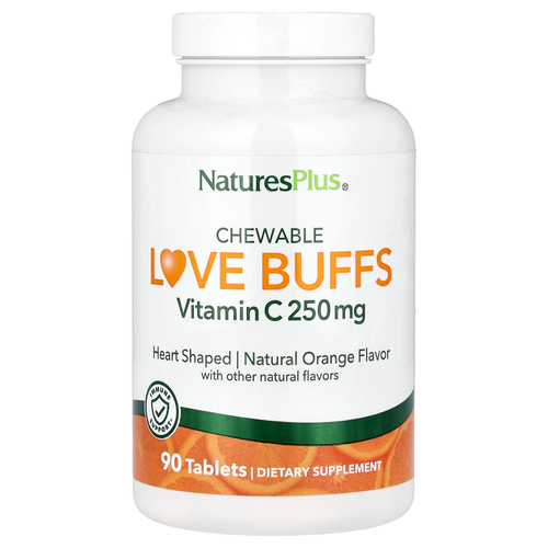 NaturesPlus, Love Buffs, жевательные таблетки, витамин C, натуральный апельсиновый вкус, 90 жевательных таблеток
