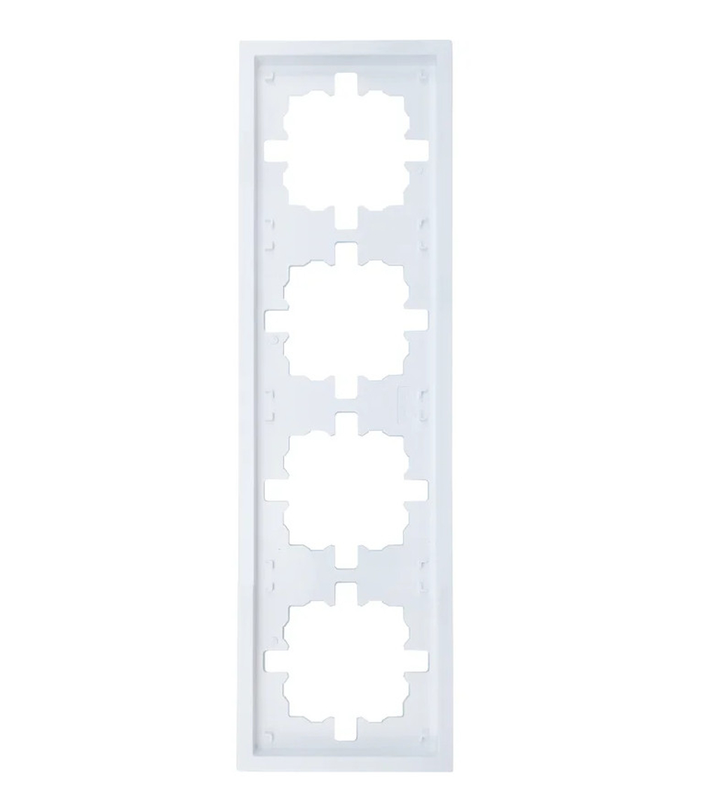 Рамка 4-ая LEZARD ZIMA горизонтальная б/вставок белая