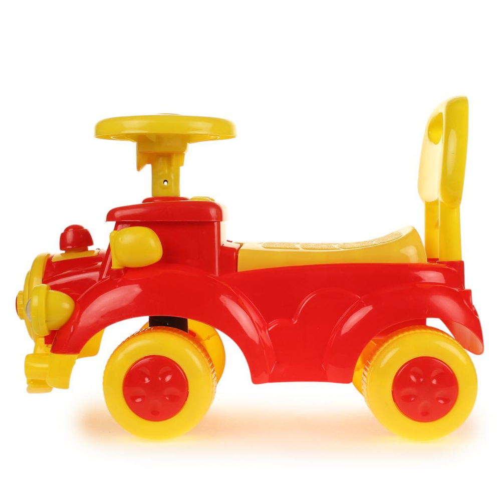 Толокар машина средняя с муз.рулем, цв. красный RRB-115 (54*27*34 см)